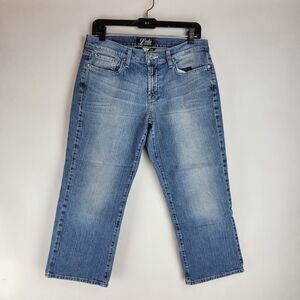 Lucky Brand Womens Size 10/30 Dungarees Crop Faded Mid Rise Blue Jeans